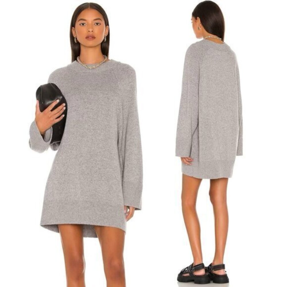 Weekend Stories Heston Oversized Sweater in Heather Stone Grey